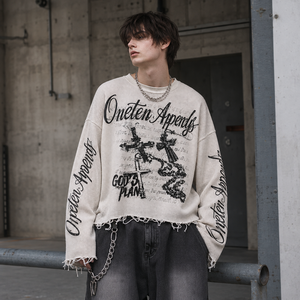 Sweat-shirt court en tissu gaufré pour femme Oneten Apparels, col rond, manches longues, imprimé lettres gothiques, broderie, streetwear, automne - Product Image 6