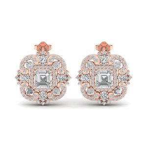 REYES Wholesale Price 925 Sterling <b>Silver</b> Moissanite Halo <b>Stud</b> <b>Earrings</b> For Women 14K Rose Gold Wedding Party Wear Jewelry - Product Image 2