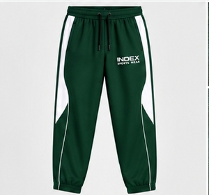 INDEX Men's Green <b>Tracksuit</b> Full Zip Sporty Style With <b>White</b> Stripes Regular Fit Autumn Wear Polyester Cotton Blend - Product Image 4