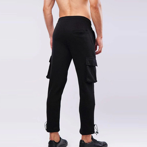 Men's Casual Mid Waist Drawstring <b>Joggers</b> with Back Pockets Breathable Lightweight <b>Polyester</b> Activewear - Product Image 2