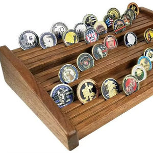 Estuche de Madera para Exhibir Monedas Conmemorativas, Soporte de Madera para Exhibir Monedas, Organizador de Escritorio - Product Image 1