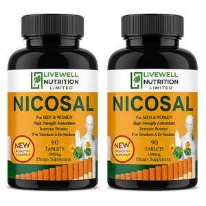 Complément alimentaire LiveWell Nutrition Nicosal 90 comprimés 1000mg, antioxydant haute puissance, stimulant immunitaire - Product Image 1