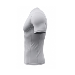 T-shirt de compression personnalisé pour homme, haut de sport respirant à séchage rapide, extensible, pour la gym et l'entraînement, vêtements athlétiques, fournisseur OEM en gros - Product Image 5