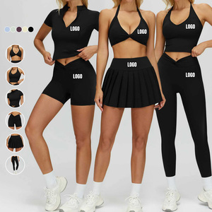 Ensemble de yoga 2 pièces en Spandex et Nylon respirant, ensemble de yoga 3 pièces en Spandex et Nylon, ensemble de yoga écologique en Spandex taille mi-haute - Product Image 4
