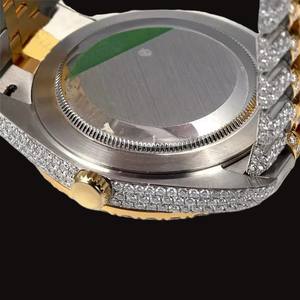 Montre de Luxe pour Homme, Entièrement Sertie de Diamants Moissanite Bicolores, Cadran Arabe, Boîtier à Lunette, Style Hip-Hop, Prix de Gros - Product Image 5