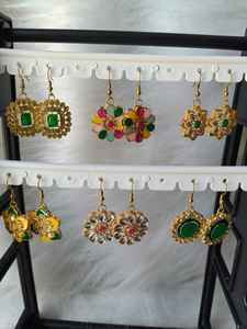 Pendientes de boda indios, pendientes Kundan, joyería para fiestas, pendientes de moda, pendientes étnicos, pendientes de tuerca - Product Image 6