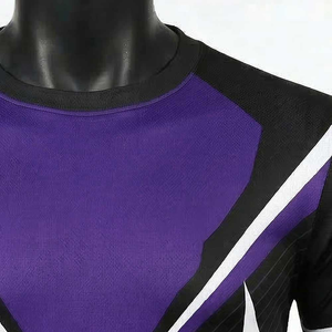Camiseta de Manga Corta con Cuello Redondo y Estampado Geométrico Blanco y Negro para Hombre, Transpirable, Deportiva, de Punto, Corte Regular - Product Image 6