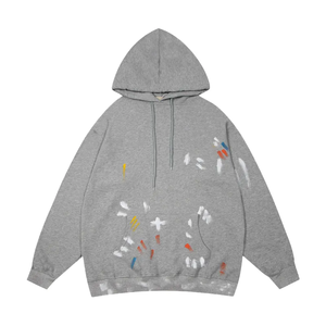Sudadera con Capucha Extra Grande para Hombre, Diseño con Estampado Pintado a Mano, Bolsillos, Ropa Casual de Invierno, Tejido de Punto, Corte Regular, Logotipo Frontal, 100% Algodón - Product Image 5
