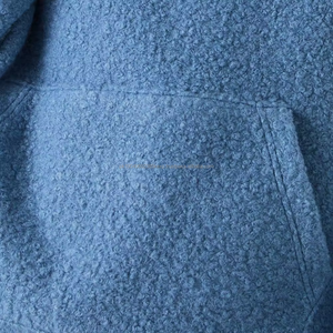 <b>Sherpa</b> button up Hoodies Cropped Boxy Pullover heavy weight Hoodies custom embroidery plus size mens hooded sweatshirts - Product Image 3