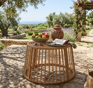 Handwoven Natural Rattan <b>Storage</b> Side <b>Table</b> with Removable Lid Round Wicker <b>End</b> <b>Table</b> for Living Room Bedroom Boho Home Decor - Product Image 4