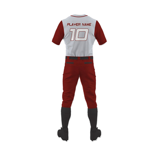 Custom Baseball Jersey Gray Red Sleeve Team <b>Name</b> Number 10 Softball Uniform - Product Image 5