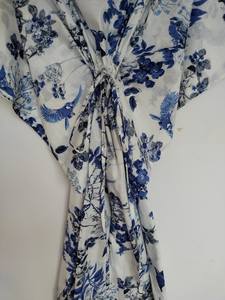 Robe kaftan en coton indien faite à la main, paréo de plage, coupe décontractée, kimono - Product Image 5