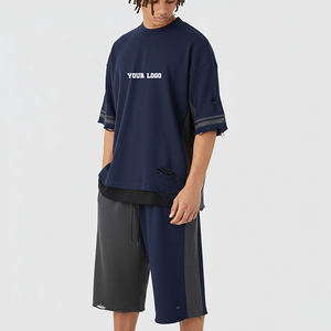 Camisetas de Hombre 100% Algodón OEM/ODM, Conjunto Corto, Logotipo Impreso Personalizado, Ropa Deportiva, Color Personalizado, Ecológico, Absorbente de Sudor - Product Image 1