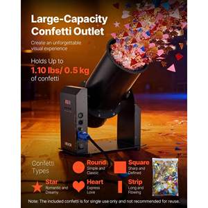 Portable 1500W Electric <b>Confetti</b> Machine Powerful Output Cannon Launcher for Wedding Christmas <b>Party</b> Nightclub <b>Streamer</b> <b>Confetti</b> - Product Image 5