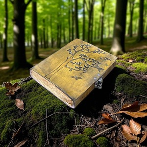 Tree of Life <b>Mini</b> Handmade Leather Journal with Deckle Edge Pencil Paper Vintage Diary <b>Notebook</b> Gift - Product Image 2