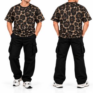 เสื้อยืดคอกลมแขนสั้นทรงโอเวอร์ไซส์สำหรับผู้ชาย AGREE ผ้าฝ้าย 100% สีดำลายทางพิมพ์ลายกลิตเตอร์ สไตล์สตรีท น้ำหนัก 200 กรัม - Product Image 1