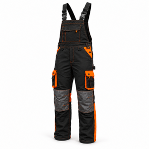 Salopette de travail personnalisée pour hommes, multi-poches, bretelles réglables, genouillères renforcées, pour atelier et construction - Product Image 2