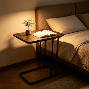 Modern Coffee <b>Table</b> Compact C-Style Mini with Wooden Surface and Durable Frame for <b>Small</b> Space Living Apartment - Product Image 3