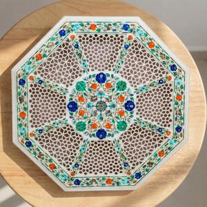 Bandeja Decorativa con Incrustaciones de Hueso, Bandeja de Lujo Hecha a Mano con Textura para Decorar Mesas de Centro, Disponible a un Precio Accesible - Product Image 1