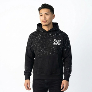 เสื้อฮู้ดกีฬาผ้าฝ้ายหนานุ่ม 100% รุ่นขายดีประจำปี 2026 แบบยูนิเซ็กซ์  ปักลายเพชร  สำหรับฤดูหนาว - Product Image 5