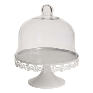 Supports à gâteaux en métal au design attrayant avec couvercle en verre, présentoir à desserts rond de haute qualité, accessoires pour gâteaux d'anniversaire à domicile - Product Image 3