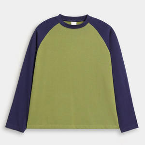 Camiseta unisex de manga larga de dos tonos, algodón suave, cuello redondo informal para verano, 100% algodón, informal, para uso diario. - Product Image 1