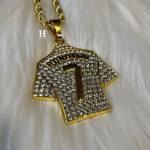 Luxury <b>Iced</b> <b>Out</b> CR7 Jersey Shape Pendant VVS Diamond Hip Hop Sports Charm For Box <b>Chain</b> Custom Team Jersey Necklace Men Gift - Product Image 4