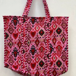 Bolsa de Mano Acolchada de Algodón con Estampado Floral, Bolsas de Compras, Bolsa de Playa, Bolsa de Viaje, Regalo con Diseño Floral para Uso Diario - Product Image 1