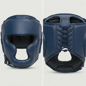 Casque de boxe en cuir réglable professionnel noir, service OEM, vente chaude - Product Image 3