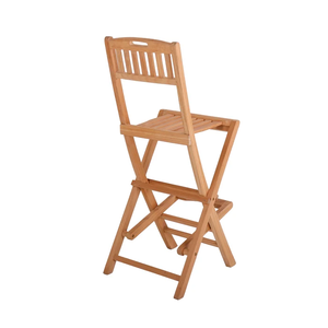 Silla de Bar Plegable de Madera de Teca con Respaldo de Listones y Reposapiés, Muebles Modernos para Comedor de Hotel - Product Image 2