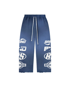 Pantalones Deportivos Unisex Negros de Algodón, Largos hasta el Tobillo, con Cordón Ajustable, Corte Holgado Informal, Estampado de Letras, Bolsillos Laterales, para Otoño - Product Image 3