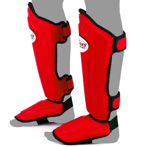 Protège-tibias personnalisés en cuir de vachette véritable Twins avec fermeture auto-agrippante, protection légère pour la boxe et le Muay Thai - Product Image 2