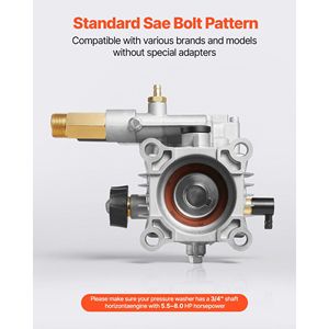 3/4\" Shaft Horizontal 3100 PSI 2.35 GPM High Pressure Cleaner <b>Pump</b> Replacement Power Washer <b>Siphon</b> Tu with Kit Hardware - Product Image 4