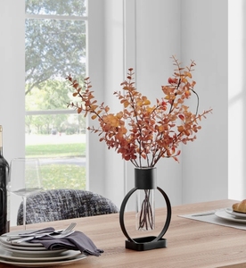Geometric Metal Frame Glass Tube <b>Bud</b> <b>Vase</b> Modern Minimalist Tabletop Flower Planter Home Decor Floral Centerpiece Wholesale - Product Image 2
