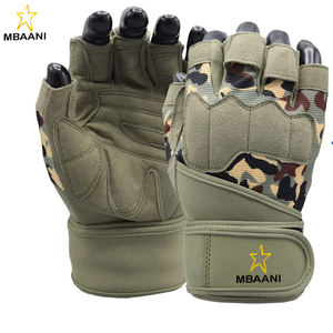 Guantes de Levantamiento de Pesas para Hombre, Guantes de Entrenamiento con Soporte para Muñeca, Guantes sin Dedos para Ejercicio en Gimnasio - Product Image 1