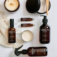 AIKUN - Difusor de Aromas con Varillas y Vela Perfumada en Envase de Vidrio Natural para el Hogar, Regalos, Spa, Hotel, Venta al Por Mayor, Marca Privada, OEM