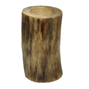 ไม้แกะสลักรูปเสาขนาดใหญ่สีน้ำตาลอ่อนของตกแต่งบ้านทำด้วยมือคุณภาพสูงเชิงเทียนไส้เทียนทีไลท์ธรรมชาติขนาดใหญ่ - Product Image 1