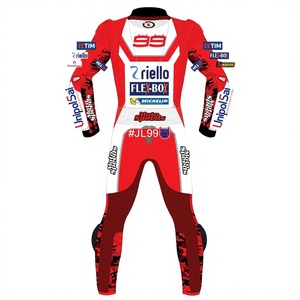 Traje de cuero de carreras Jorge Lorenzo de 1 pieza, de piel de vaca/canguro, mono de moto para pista/conducción, con armadura de nivel 2 para motociclista - Product Image 2