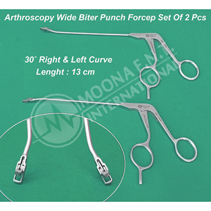 Moona E.N.T Instrument Arthroscopy Wide Biter Punch Forceps Set 30 Degree Right Left Curve 13 Cm Instrument chirurgical - Product Image 1