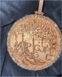 Custom Made Nature view Letter Moissanite Pendants <b>Iced</b> <b>Out</b> Diamond and <b>Chains</b> Necklace for Men 925 Sterling Silver Rose Gold - Product Image 4