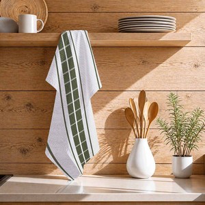 Serviette de cuisine 100% coton super absorbante, séchage rapide, design rayé aux couleurs magnifiques, serviettes de cuisine en vente promotionnelle - Product Image 1