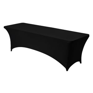 Set di 6 Copritavoli Rettangolari in Velluto Nero da 8 Piedi, Lavabili, Elasticizzati in Spandex, Resistenti alle Pieghe per Eventi - Product Image 5