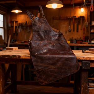 Custom Logo Leather <b>Apron</b> for Restaurant Cafe Staff Durable <b>Work</b> <b>Apron</b> OEM ODM Factory Direct Supply LPN-0209 - Product Image 6