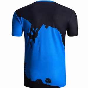 Camiseta de Manga Corta para Hombre, Azul y Negro, de Secado Rápido, Corte Regular, Cuello Redondo, Informal, 100% Algodón, Antiarrugas - Product Image 3