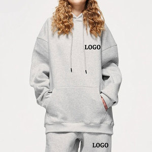 Sweat-shirt à capuche unisexe gris, coupe ample, 100% coton, couleur unie, logo sur le devant, vêtement décontracté pour l'automne - Product Image 6