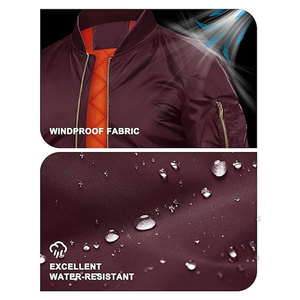 เสื้อแจ็คเก็ตบอมเบอร์ผู้ชายสำหรับฤดูใบไม้ร่วงและฤดูหนาว  กันลม อุ่นสบาย มีซิปเต็มตัว  บุนวม  ทันสมัย  ใส่สบาย  เหมาะสำหรับกิจกรรมกลางแจ้ง  ทนทาน - Product Image 3