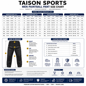 Pantalon de paintball pour homme en toile polyester respirante 220 GSM avec empiècements cargo, bleu ciel et blanc, logo personnalisé par transfert thermique, durable - Product Image 3