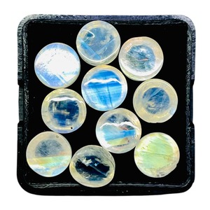 Piedra Lunar Natural de Corte Redondo Cabujón 7mm con Destello Azul, Lote de Gemas Sueltas a Precio Mayorista para Fabricación de Joyas - Product Image 3
