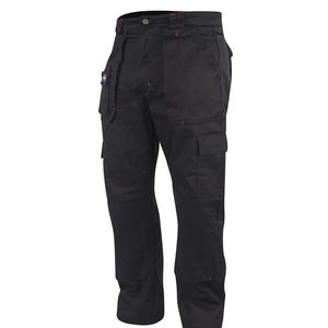 RICSA INTERNATIONAL Men's High Visibility Heat Transfer Printed Polyester CE Certified <b>Work</b> Pants Navy Reflective Stripes <b>Cargo</b> - Product Image 2