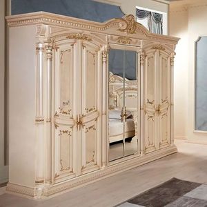 Offre Spéciale : Ensemble de Chambre Emma Luxe Classique Ivoire pour Hôtel – Lit en Bois Sculpté, Armoire et Coiffeuse – Style Européen Élégant - Product Image 3